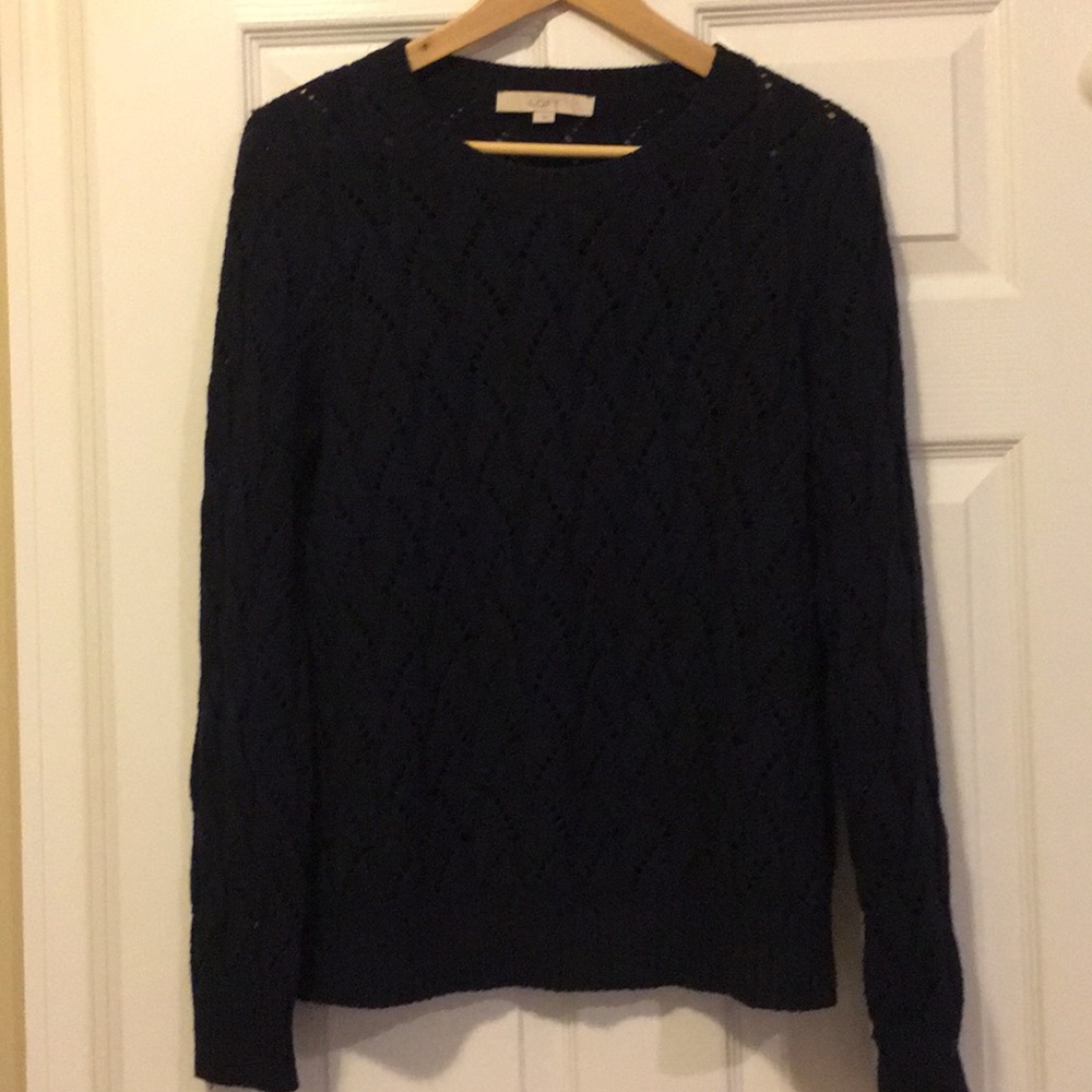 Navy open knit sweater from Loft!